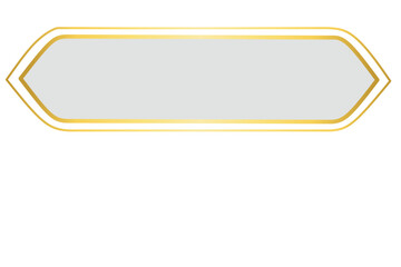 Golden Islamic Label Frame, Blank Banner with Gold Border 