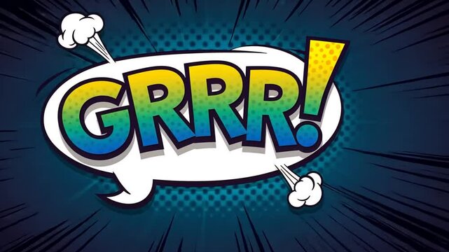 GRRRR! Comic Book Style Speech Bubble Illustration