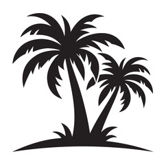 Palm tree silhouettes vector illustration.