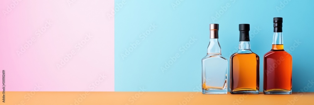 Poster chromatic whiskey symphony gradient minimalist product capturing premium spirits design and contempo