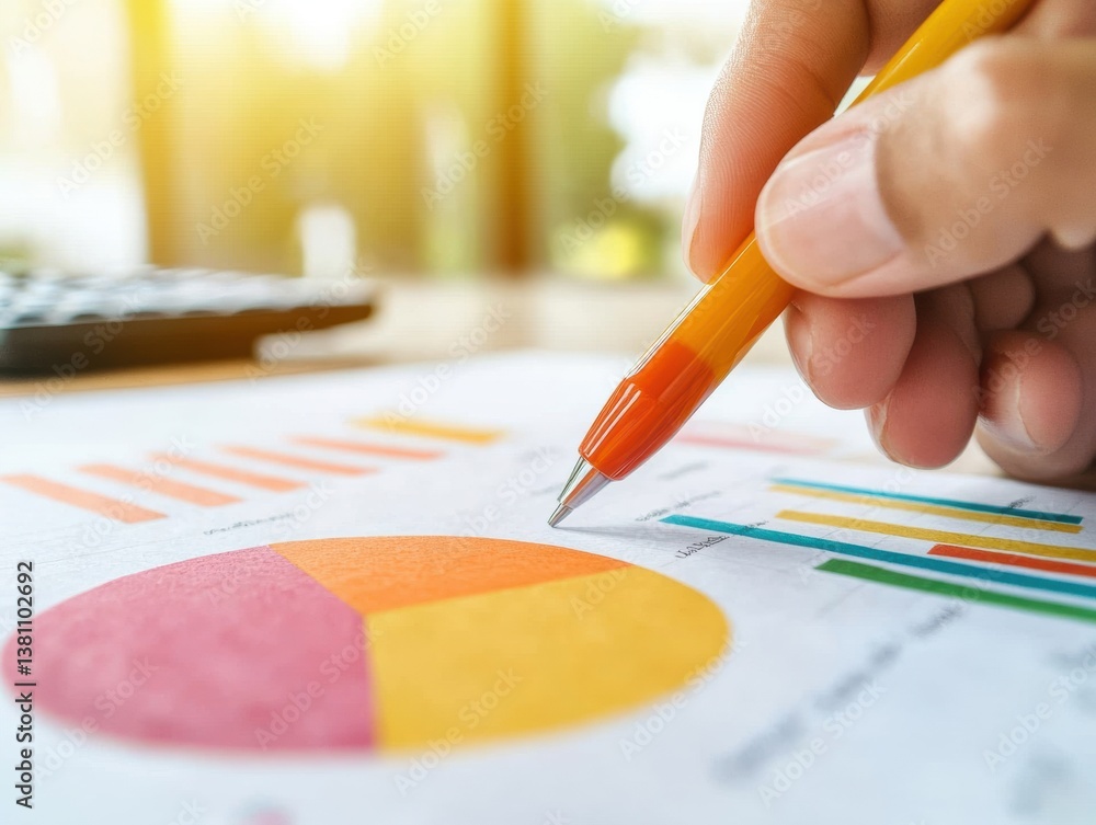 Aufkleber Data-Driven Insights Minimalist Financial Analysis with Vibrant Color Visualization - Next-Gen Investment Strategy for Digital Entrepreneurs and Strategic Planners