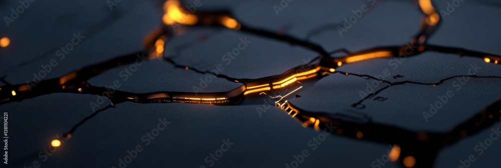 Aufkleber Quantum Neural Networks Hyper-Connected AI Infrastructure Visualization with Luminescent Circuit Pathways - Next-Gen Digital Transformation Imagery