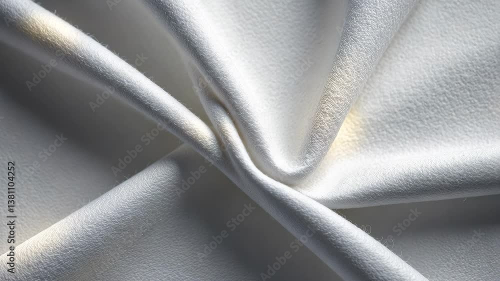 Poster close-up of a white soft and rough textile material background texture. blank white fabric backgroun