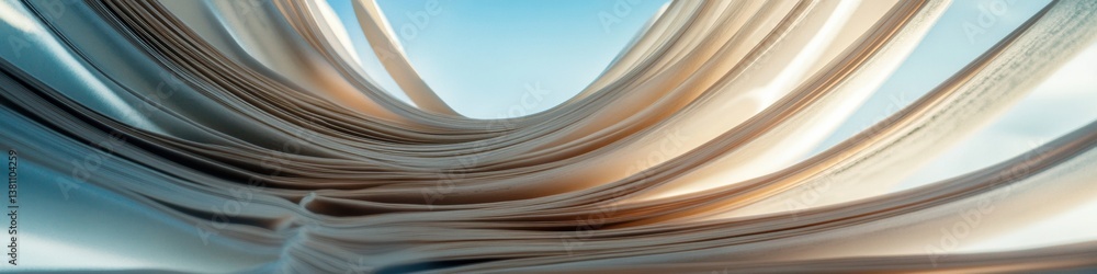 Poster Fluid Dynamics in Digital Innovation Abstract Technological Visualization of Curved Motion, Soft AI-Driven Design Aesthetic for Futuristic Brand Communication