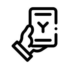 yellow card line icon