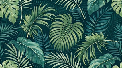 seamless pattern with leaves