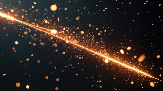 Particles of fire embers over a black backdrop. Background of fire sparks.