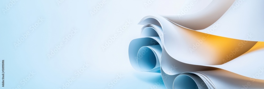 Aufkleber Minimalist Paper Flow Dynamic Abstract Architectural Visualization Exploring Computational Design and Next-Gen Creative Technology Aesthetics