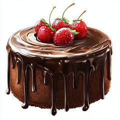 Chocolate Cake and strawberries 