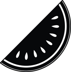 Slice of watermelon Vector silhouette isolated on a white background