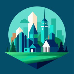 vector illustration of an abstract city