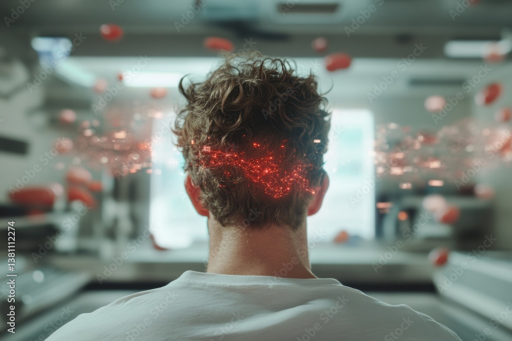 Aufkleber neurotech revolution immersive digital wellness experience revealing cutting-edge brain data visuali
