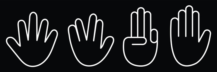 Human Hand Icons Set In Flat Style Vector Illustration. hand gesture icon. flat style.