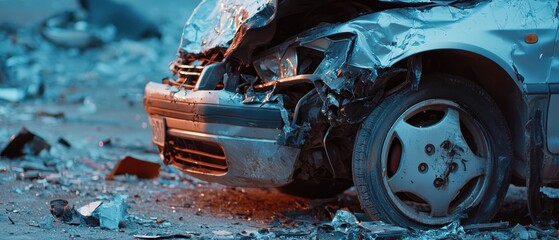Tense moments after car accident urban street article nighttime first-person insurance protection agency and health risks