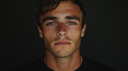 Fototapeta premium Authentic Gen Z Professional Branding Intimate Moody Portrait Showcasing Millennial Masculinity, Emotional Intelligence, and Personal Narrative Storytelling