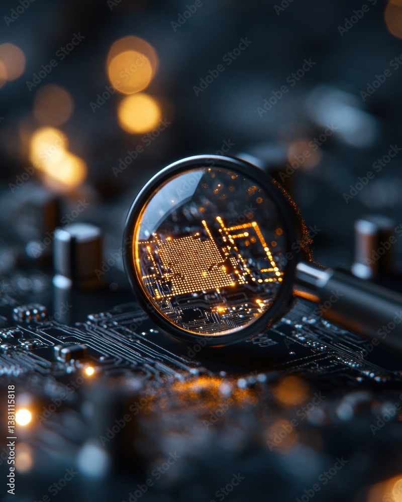 Poster Quantum Insights Next-Gen AI Circuit Analysis through Precision Magnification - Cutting-Edge Technology Visualization for Digital Transformation Strategies