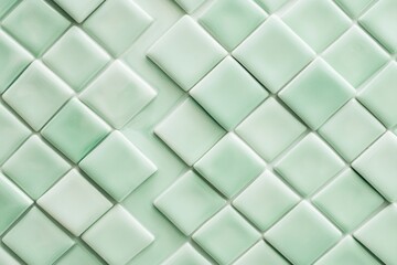 Fototapeta premium Abstract pastel green ceramic tile pattern with 3d geometric design