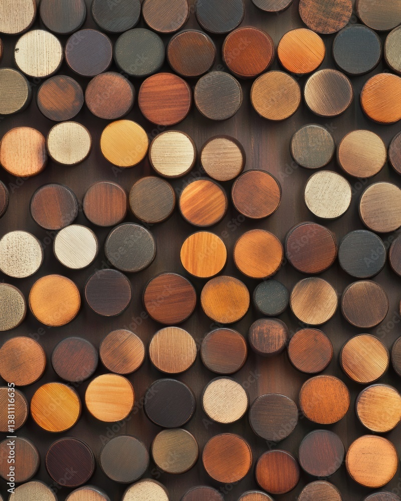 Poster Neuromorphic Design Modular Wood Token Visualization for AI Learning Patterns - Innovative Data Mapping and Creative Cognitive Architecture