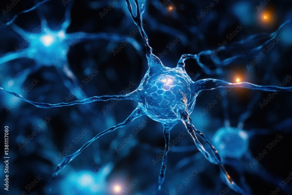 Poster exploring the intricate structure of neurons in a digital representation