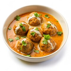 Malai kofta isolated on white background