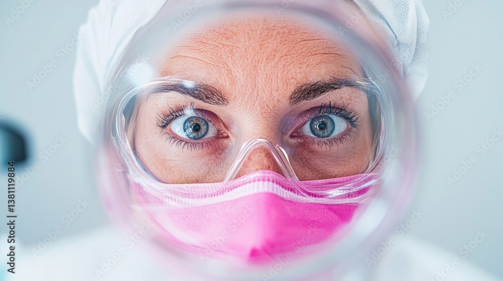 Leinwandbilder next-gen medical innovation precision-focused female scientist in high-performance ppe exploring bre