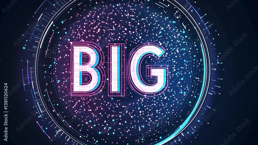 Poster big data visualization with futuristic technology elements generative ai