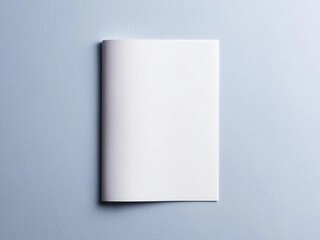 Blank white A4  brochure mockup on light blue background.