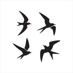 vector silhouette of a bird