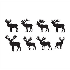 set of deer silhouettes