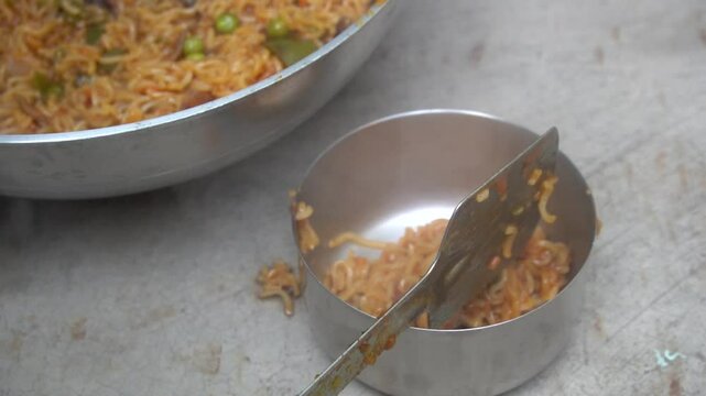 Boil water, add Maggi noodles and seasoning, cook for 2 minutes, stir well, and enjoy a quick, tasty meal.