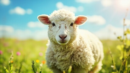 Fototapeta premium sheep in a field