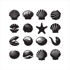 Oyster set of seashells