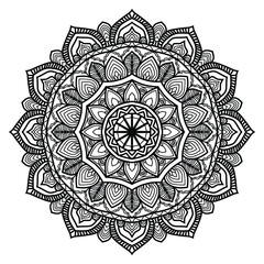 Wonderful floral mandala with white  background