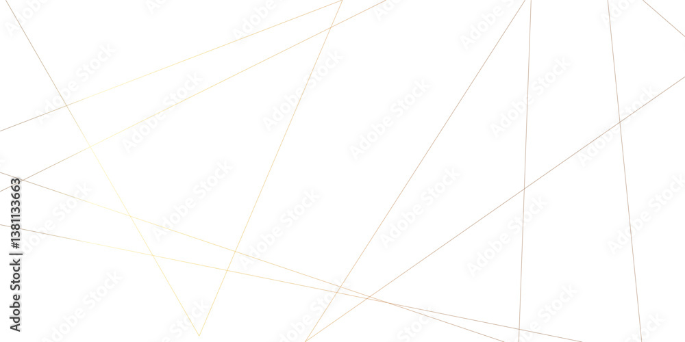 Poster abstract luxury gold geometric random chaotic lines with many squares and triangles shape. seamless 