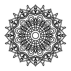 Vector black mandala for coloring book. Line round vintage pattern for design isolated on white background