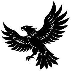 Eagle bird silhouette vector illustration isolated on white background