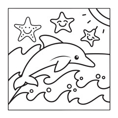 Summer Coloring Pages, bold & easy coloring page, summer background, summer food, Summer vacation, Hand drawn coloring page, Summer set of icons, Travel, beach, summer holidays, Vector illustration