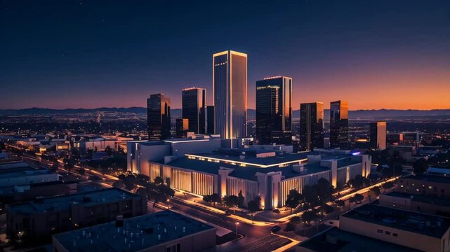 Fresno city, California, USA, night
