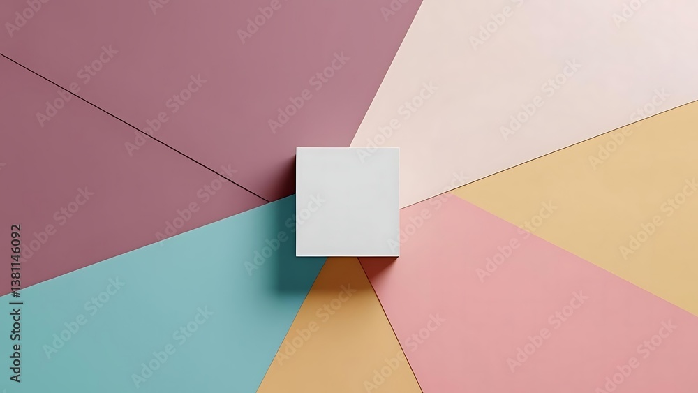 Aufkleber colorful geometric arrangement with a central white block, creating a visually engaging and modern a