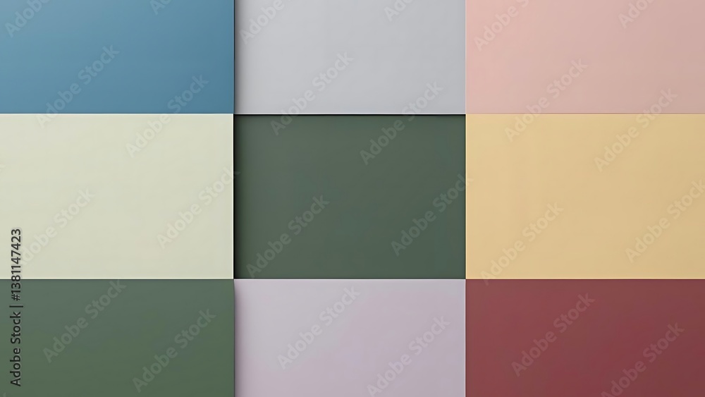 Aufkleber a harmonious grid of muted pastel shades creates a calming geometric pattern, offering a refreshing 