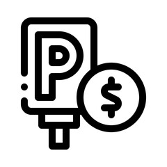 paid parking line icon