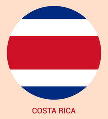 Flag Of Costa Rica, Costa Rica flag, National flag of Costa Rica. circle flag of Costa Rica.