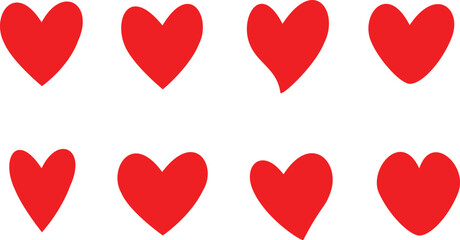 vector various types of heart shape styles