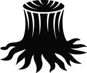 Tree Stump Silhouette Vector for Nature, Logging, and Woodland-Themed Projects