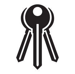 Minimal keys silhouettes vector illustration design.