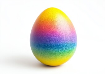 Colorful rainbow Easter egg on white background