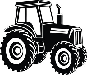 Tractor Silhouette Vector for Farming, Agriculture, and Rural-Themed Designs