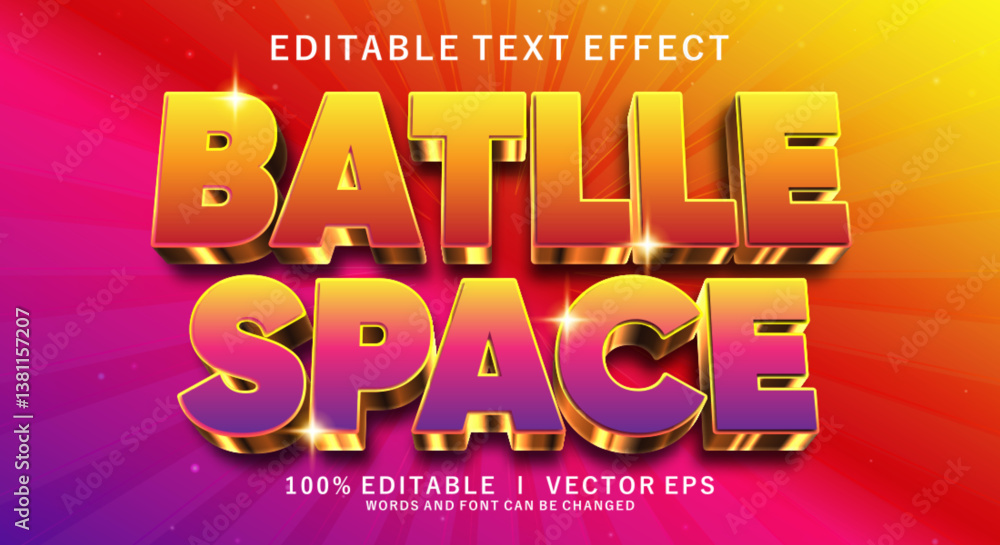Poster editable text style effect 3d vector text