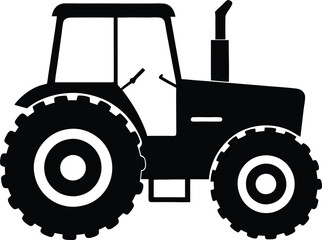 Tractor Silhouette Vector for Farming, Agriculture, and Rural-Themed Designs