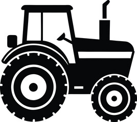 Tractor Silhouette Vector for Farming, Agriculture, and Rural-Themed Designs